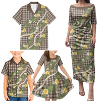 Aloha Puakenikeni Anthurium Pikake Lei Family Matching Puletasi and Hawaiian Shirt Chocolate Hawaiian Palaka Pattern LT9 - Polynesian Pride