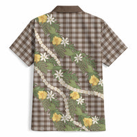 Aloha Puakenikeni Anthurium Pikake Lei Hawaiian Shirt Chocolate Hawaiian Palaka Pattern LT9 - Polynesian Pride