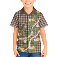 Aloha Puakenikeni Anthurium Pikake Lei Hawaiian Shirt Chocolate Hawaiian Palaka Pattern LT9 - Polynesian Pride