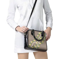 Aloha Puakenikeni Anthurium Pikake Lei Shoulder Handbag Chocolate Hawaiian Palaka Pattern LT9 - Polynesian Pride