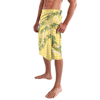 Aloha Puakenikeni Anthurium Pikake Lei Lavalava Gold Hawaiian Palaka Pattern LT9 - Polynesian Pride