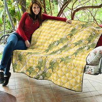 Aloha Puakenikeni Anthurium Pikake Lei Quilt Gold Hawaiian Palaka Pattern