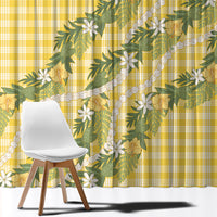 Aloha Puakenikeni Anthurium Pikake Lei Window Curtain Gold Hawaiian Palaka Pattern LT9 - Polynesian Pride