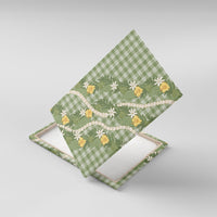 Aloha Puakenikeni Anthurium Pikake Lei Canvas Wall Art Green Hawaiian Palaka Pattern LT9 With Frame Green - Polynesian Pride