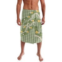 Aloha Puakenikeni Anthurium Pikake Lei Lavalava Green Hawaiian Palaka Pattern LT9 Green - Polynesian Pride