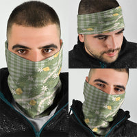 Aloha Puakenikeni Anthurium Pikake Lei Neck Gaiter Green Hawaiian Palaka Pattern LT9 - Polynesian Pride