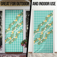 Aloha Puakenikeni Anthurium Pikake Lei Door Cover Marine Hawaiian Palaka Pattern LT9 - Polynesian Pride