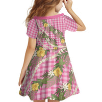 Aloha Puakenikeni Anthurium Pikake Lei Family Matching Mermaid Dress and Hawaiian Shirt Tropical Pink Hawaiian Palaka Pattern