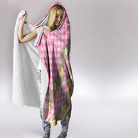 Aloha Puakenikeni Anthurium Pikake Lei Hooded Blanket Tropical Pink Hawaiian Palaka Pattern LT9 - Polynesian Pride