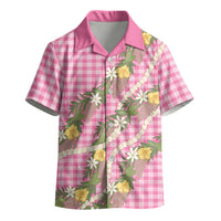 Aloha Puakenikeni Anthurium Pikake Lei Kid Hawaiian Shirt Tropical Pink Hawaiian Palaka Pattern LT9 - Polynesian Pride