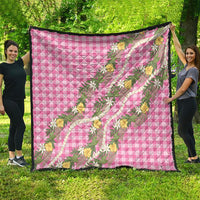 Aloha Puakenikeni Anthurium Pikake Lei Quilt Tropical Pink Hawaiian Palaka Pattern