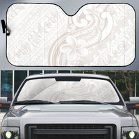 Hawaii Plumeria Lokelani Pikake Lei Auto Sun Shade Sandy Beige Polynesian Tattoo