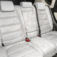 Hawaii Plumeria Lokelani Pikake Lei Back Car Seat Cover Sandy Beige Polynesian Tattoo