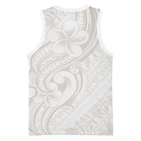 Hawaii Plumeria Lokelani Pikake Lei Basketball Jersey Sandy Beige Polynesian Tattoo LT9 - Polynesian Pride
