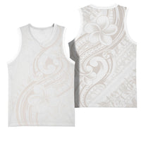 Hawaii Plumeria Lokelani Pikake Lei Basketball Jersey Sandy Beige Polynesian Tattoo LT9 - Polynesian Pride
