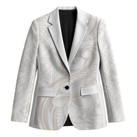 Hawaii Plumeria Lokelani Pikake Lei Blazer Sandy Beige Polynesian Tattoo LT9 Unisex Beige - Polynesian Pride