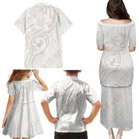 Hawaii Plumeria Lokelani Pikake Lei Family Matching Puletasi and Hawaiian Shirt Sandy Beige Polynesian Tattoo LT9 Mom's Dress Beige - Polynesian Pride