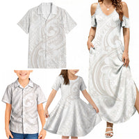 Hawaii Plumeria Lokelani Pikake Lei Family Matching Summer Maxi Dress and Hawaiian Shirt Sandy Beige Polynesian Tattoo LT9 - Polynesian Pride