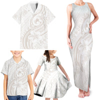 Hawaii Plumeria Lokelani Pikake Lei Family Matching Tank Maxi Dress and Hawaiian Shirt Sandy Beige Polynesian Tattoo LT9 - Polynesian Pride
