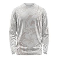 Hawaii Plumeria Lokelani Pikake Lei Long Sleeve Shirt Sandy Beige Polynesian Tattoo LT9 Unisex Beige - Polynesian Pride