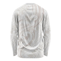 Hawaii Plumeria Lokelani Pikake Lei Long Sleeve Shirt Sandy Beige Polynesian Tattoo LT9 - Polynesian Pride