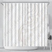 Hawaii Plumeria Lokelani Pikake Lei Shower Curtain Sandy Beige Polynesian Tattoo LT9 - Polynesian Pride