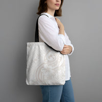 Hawaii Plumeria Lokelani Pikake Lei Tote Bag Sandy Beige Polynesian Tattoo LT9 - Polynesian Pride