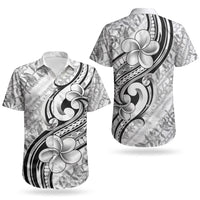 Hawaii Plumeria Lokelani Pikake Lei Couples Matching Off Shoulder Maxi Dress and Hawaiian Shirt Ele'ele Polynesian Tattoo LT9 - Polynesian Pride