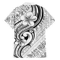 Hawaii Plumeria Lokelani Pikake Lei Family Matching Puletasi and Hawaiian Shirt Ele'ele Polynesian Tattoo LT9 Dad's Shirt - Long Sleeve Black - Polynesian Pride