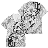 Hawaii Plumeria Lokelani Pikake Lei Family Matching Short Sleeve Bodycon Dress and Hawaiian Shirt Ele'ele Polynesian Tattoo LT9 Dad's Shirt - Short Sleeve Black - Polynesian Pride