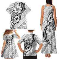 Hawaii Plumeria Lokelani Pikake Lei Family Matching Tank Maxi Dress and Hawaiian Shirt Ele'ele Polynesian Tattoo