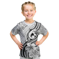 Hawaii Plumeria Lokelani Pikake Lei Kid T Shirt Ele'ele Polynesian Tattoo LT9 Black - Polynesian Pride