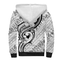 Hawaii Plumeria Lokelani Pikake Lei Sherpa Hoodie Ele'ele Polynesian Tattoo LT9 - Polynesian Pride