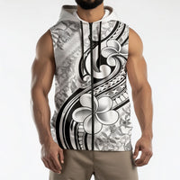 Hawaii Plumeria Lokelani Pikake Lei Sleeveless Zip Hoodie Ele'ele Polynesian Tattoo LT9 - Polynesian Pride