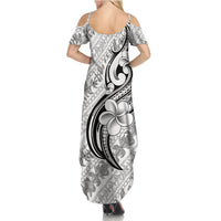 Hawaii Plumeria Lokelani Pikake Lei Summer Maxi Dress Ele'ele Polynesian Tattoo LT9 - Polynesian Pride