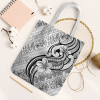 Hawaii Plumeria Lokelani Pikake Lei Tote Bag Ele'ele Polynesian Tattoo LT9 White Strap One Size Black - Polynesian Pride
