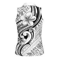 Hawaii Plumeria Lokelani Pikake Lei Women Sleeveless Polo Shirt Ele'ele Polynesian Tattoo