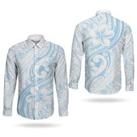 Hawaii Plumeria Lokelani Pikake Lei Couples Matching Tank Maxi Dress and Long Sleeve Button Shirt Uliuli Polynesian Tattoo LT9 - Polynesian Pride