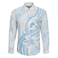 Hawaii Plumeria Lokelani Pikake Lei Family Matching Long Sleeve Bodycon Dress and Hawaiian Shirt Uliuli Polynesian Tattoo LT9 Daughter's Dress Blue - Polynesian Pride