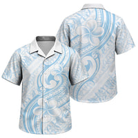Hawaii Plumeria Lokelani Pikake Lei Family Matching Long Sleeve Bodycon Dress and Hawaiian Shirt Uliuli Polynesian Tattoo LT9 Son's Shirt Blue - Polynesian Pride