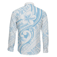 Hawaii Plumeria Lokelani Pikake Lei Family Matching Mermaid Dress and Hawaiian Shirt Uliuli Polynesian Tattoo LT9 Son's Shirt Blue - Polynesian Pride