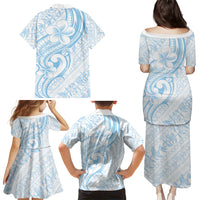 Hawaii Plumeria Lokelani Pikake Lei Family Matching Puletasi and Hawaiian Shirt Uliuli Polynesian Tattoo