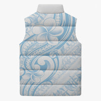 Hawaii Plumeria Lokelani Pikake Lei Sleeveless Puffer Jacket Uliuli Polynesian Tattoo LT9 - Polynesian Pride