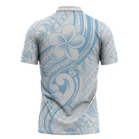 Hawaii Plumeria Lokelani Pikake Lei Zipper Polo Shirt Uliuli Polynesian Tattoo LT9 - Polynesian Pride