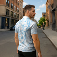 Hawaii Plumeria Lokelani Pikake Lei Zipper Polo Shirt Uliuli Polynesian Tattoo LT9 - Polynesian Pride