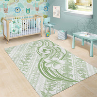 Hawaii Plumeria Lokelani Pikake Lei Area Rug Oma'oma'o Polynesian Tattoo LT9 - Polynesian Pride