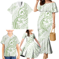Hawaii Plumeria Lokelani Pikake Lei Family Matching Mermaid Dress and Hawaiian Shirt Oma'oma'o Polynesian Tattoo LT9 - Polynesian Pride