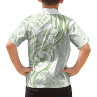 Hawaii Plumeria Lokelani Pikake Lei Family Matching Short Sleeve Bodycon Dress and Hawaiian Shirt Oma'oma'o Polynesian Tattoo