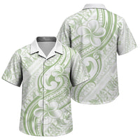 Hawaii Plumeria Lokelani Pikake Lei Family Matching Tank Maxi Dress and Hawaiian Shirt Oma'oma'o Polynesian Tattoo LT9 Son's Shirt Green - Polynesian Pride