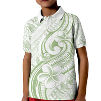 Hawaii Plumeria Lokelani Pikake Lei Kid Polo Shirt Oma'oma'o Polynesian Tattoo